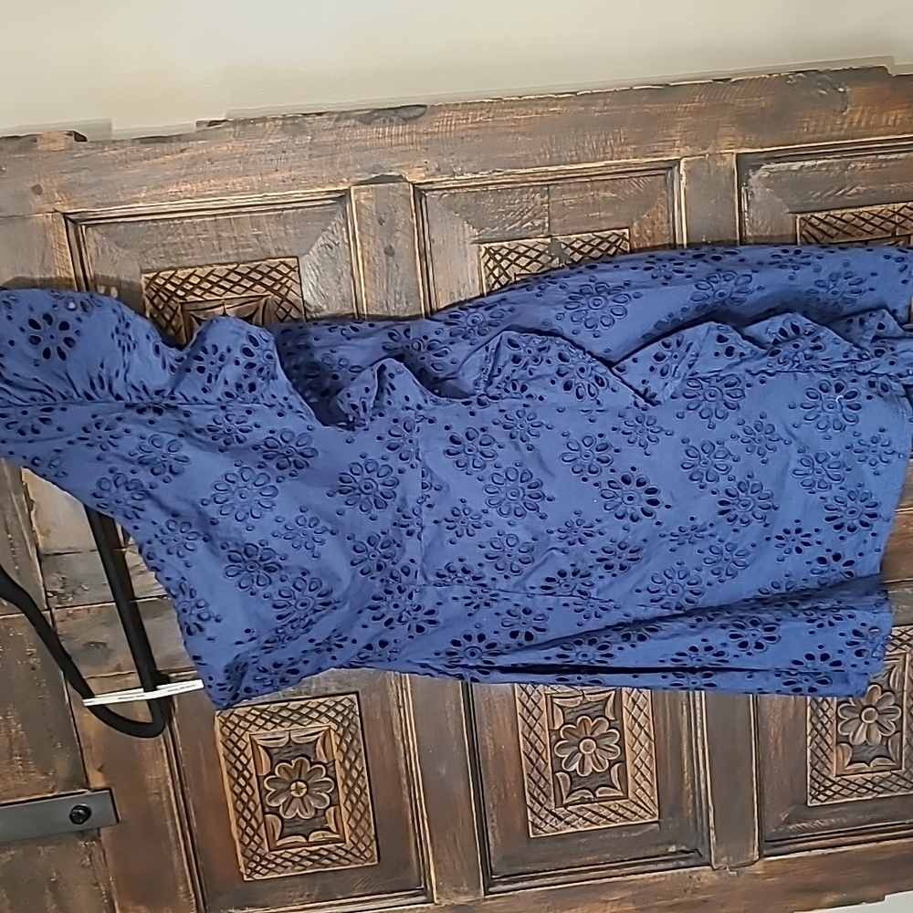 LOVER & FRIENDS Navy Eyelet Dress Size M